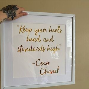 CHANEL Inspirational Gold Lettering Wall Art